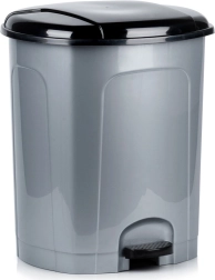Poubelle à pédale en plastique 50 l, grise