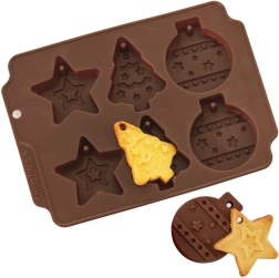 Moule de Noël en silicone pour biscuits et chocolat, marron