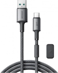 Joyroom câble USB–USB‑C 1,2 m avec clip magnétique, charge rapide 3A, gris