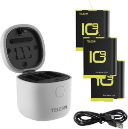 Chargeur étanche Telesin Allin box pour GoPro Hero 9 / Hero 10 + 3 batteries