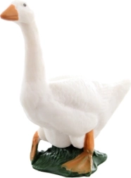 Figurine en plastique oie sur gazon 6 × 7 cm