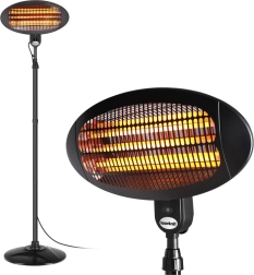 Chauffage de terrasse infrarouge sur pied et suspendu Bauerkraft 2000 W