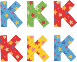 Bigjigs Toys lettre en bois K avec étoiles