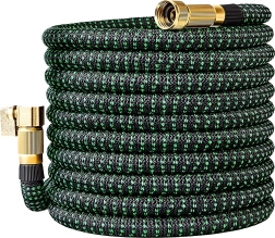 Tuyau d’arrosage extensible 2,5–7,5 m avec raccords rapides en laiton et pistolet multifonction