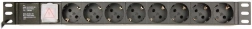 Barrette d’alimentation PDU pour rack, 8 prises Schuko, 1U, 10 A, entrée C14, câble 3 m