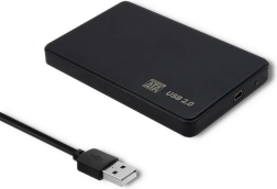 Boîtier de disque dur externe 2,5'' SATA3 USB 2.0 noir