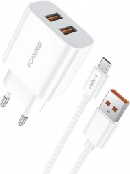 Chargeur rapide FONENG 2× USB 12 W avec câble Micro USB
