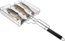 Panier de grillade en acier fermable 61 × 32 cm