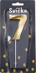 Bougie de fête numéro 7 doré