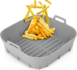 Panier intérieur en silicone pour friteuse à air 22 cm – gris