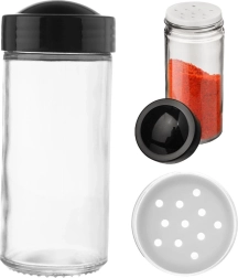 Flacon à épices en verre avec tamis Black 100 ml