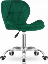 Chaise de bureau pivotante avec large dossier en velours vert