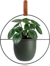 Cache-pot suspendu en métal vert Home Styling Collection 30 × 30 cm