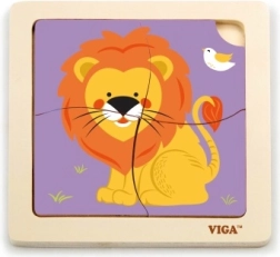 Puzzle en bois lion 4 pièces