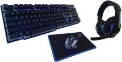 Set gaming REBELTEC SHERMAN – clavier, souris, tapis et casque