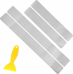 Autocollants de protection pour seuils de porte 4 pcs carbone argenté