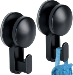 Crochets à ventouse noirs 5,5 cm, lot de 2