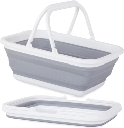 Panier de courses pliable en silicone 9 l avec poignées