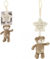 Ourson en peluche avec étoile – boîte à musique suspendue pour lit bébé et poussette, 36 cm