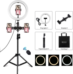 Puluz anneau lumineux LED avec trépied 26 cm pour vlogging, hauteur 1,1 m