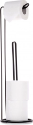 Porte-papier toilette en métal, noir, 54 cm