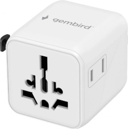 Adaptateur de voyage universel GEMBIRD – blanc