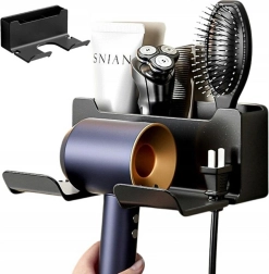 Support mural pour sèche-cheveux noir