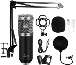 Microphone de studio avec accessoires à condensateur