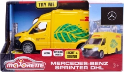 Modèle en métal de fourgonnette MERCEDES-BENZ DHL Majorette Grand 12,5 cm avec lumières et sons
