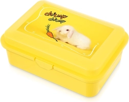 Boîte à goûter jaune avec lapin 750 ml