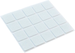 Tampons en feutre autocollants pour meubles 20 pièces, blancs 25 × 25 mm