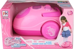 Aspirateur jouet rose pour enfants à piles