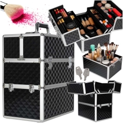 Mallette de maquillage XXL 3D – organisateur de make-up dépliant avec verrou