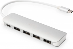 Hub USB‑C 4× USB 3.0 avec Power Delivery, en aluminium