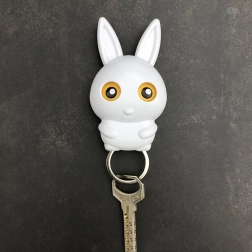 Porte-clés mural - lapin blanc