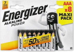 Piles alcalines AAA Energizer Alkaline Power, blister de 8 pièces