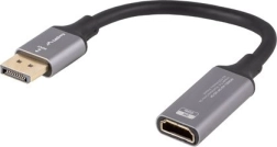 Adaptateur DisplayPort (M) vers HDMI (F) 8K, câble 20 cm, argenté