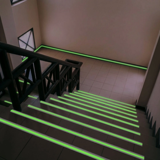 Bande phosphorescente visible dans l