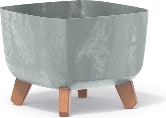 Cache-pot Gracia Square à effet béton 24 × 24 cm, gris