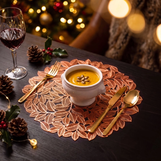 Set de table rond en bronze avec effet métallique 38 cm