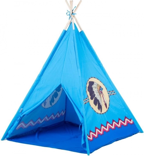 Tente tipi pour enfants avec fenêtre – Bleu