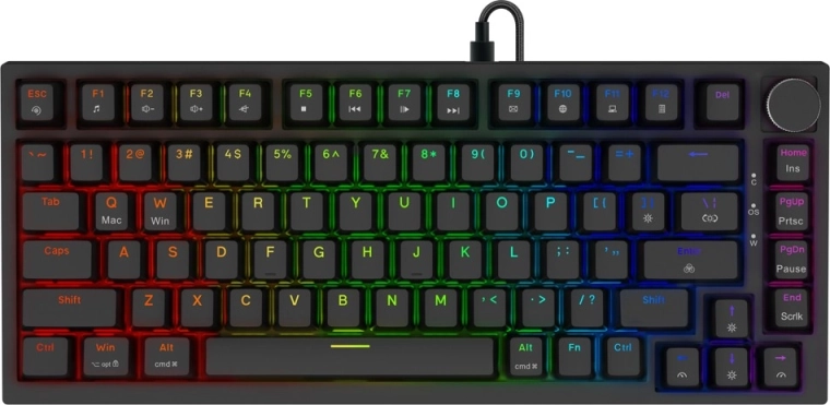 Clavier de jeu magnétique Astral avec interrupteurs OUTEMU White Jade et rétroéclairage RVB, noir