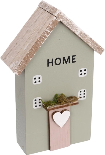 Petite maison décorative en bois verte 13 cm