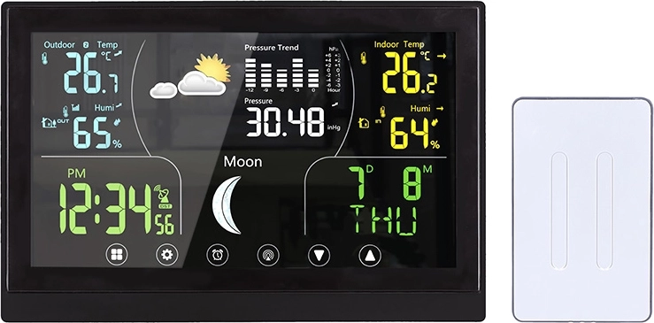 Station météo sans fil Solight avec écran couleur noir