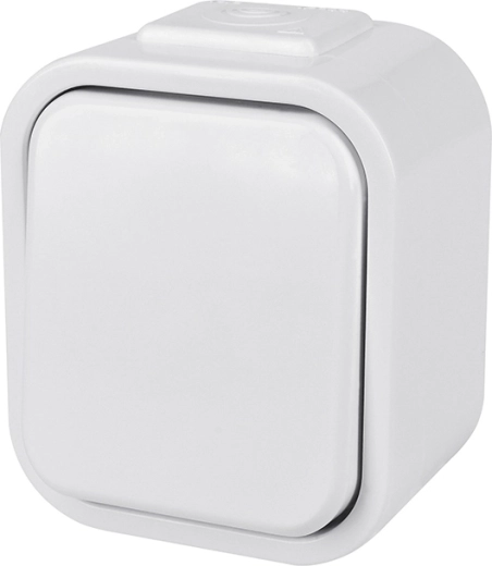 Interrupteur Solight pour locaux humides IP44, unipolaire, blanc - 1 pièce