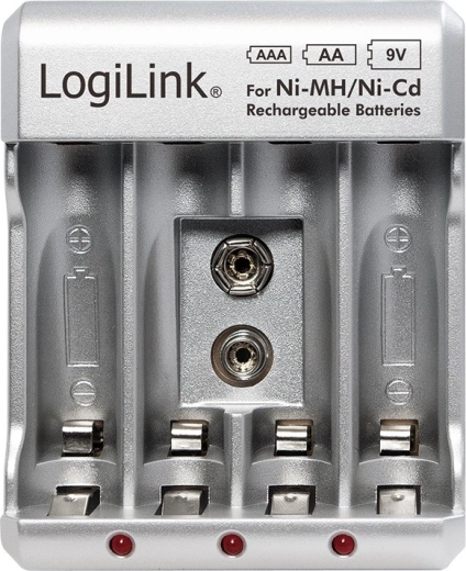 Chargeur de batteries pour batteries Ni-MH, Ni-Cd, AA, AAA, 9 V