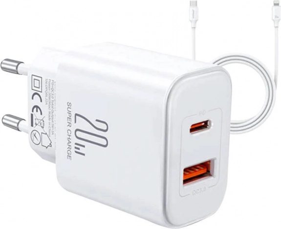Chargeur Joyroom JR-TCF05 Flash, 20 W + câble C-L 1 m (blanc)