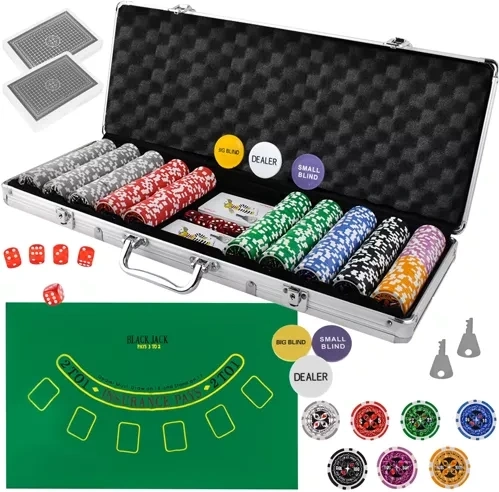 Coffret de poker 500 jetons dans une mallette