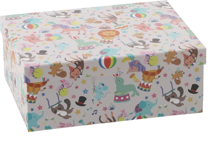 Boîte cadeau à motif d’animaux 35,8 × 28,7 × 13,8 cm