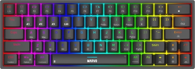 Clavier mécanique gamer sans fil Shogo 63W noir